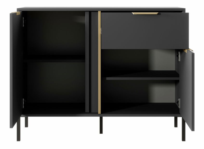 Komód Lyran 2DS (antracit + arany)