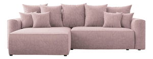 Rohová sedačka Baria (L) (púdrovo ružová)