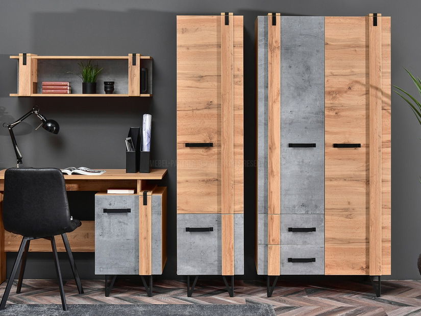 Mobilier living Suspendera SH02 (stejar + negru)