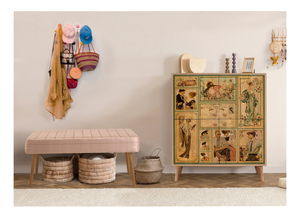 Mobilier pentru hol Maluxe 732-0900 (Stejar sonoma + Piatră)