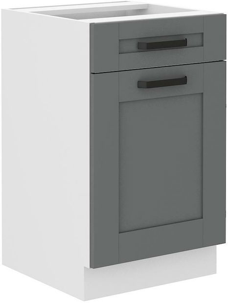 Dolná kuchynská skrinka Lucid 50 D 1F 1S BB (korpus: biela + front: mdf dustgrey)