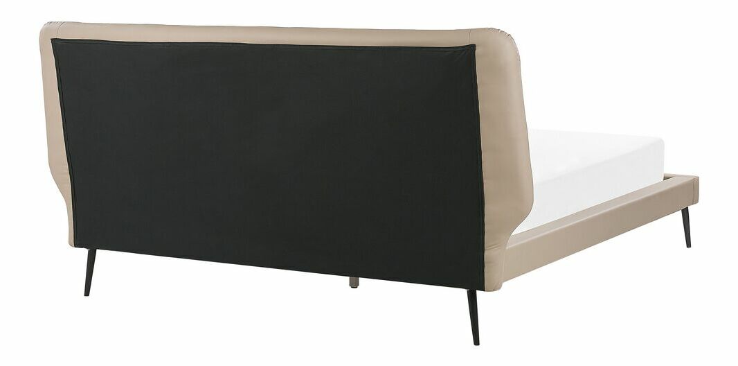 Pat matrimonial 160 cm ESONNA (cu somieră) (bej)