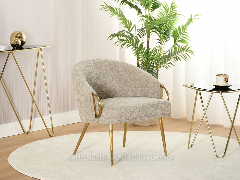 Fotelja Carma F (bež + zlatna)