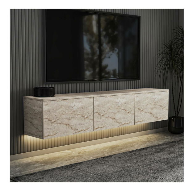 Masă TV/Dulap Neola 1 (travertin) (cu iluminat)