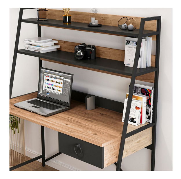 PC stolík Kavesa (dub + čierna) 