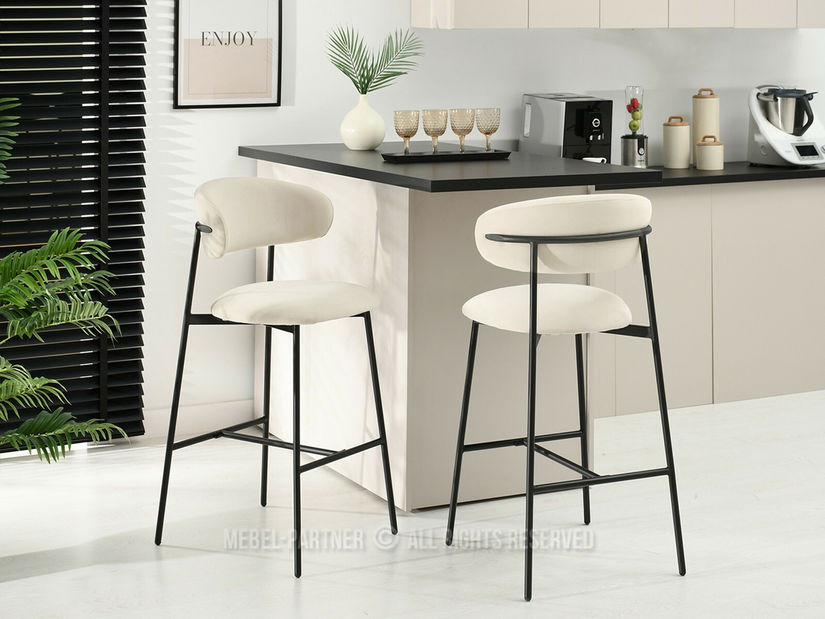 Scaun bar Inezenente (crem + negru)