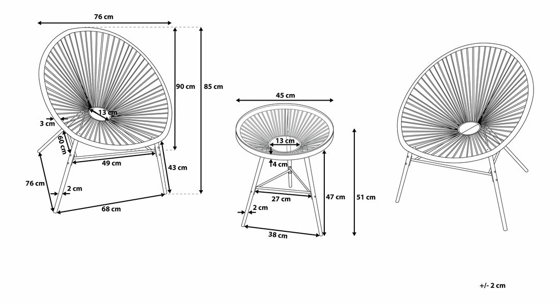 Záhradný set Alvarez (pistáciová)