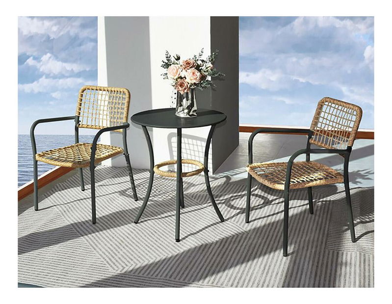 Záhradný set Abril (Prírodná + antracit) (pre 2 osoby)