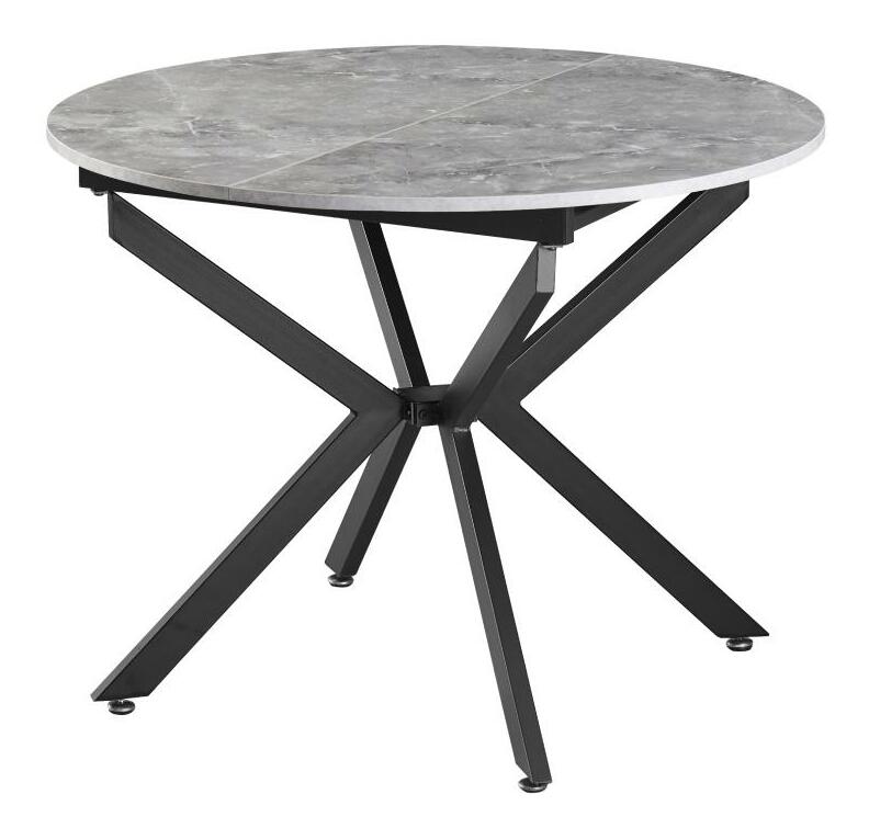 Széthúzható étkezőasztal Amero (beton + fekete) (4-6 fő részére)