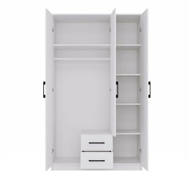 Ruhásszekrény Rigidez 2 (fehér) (tükörrel)