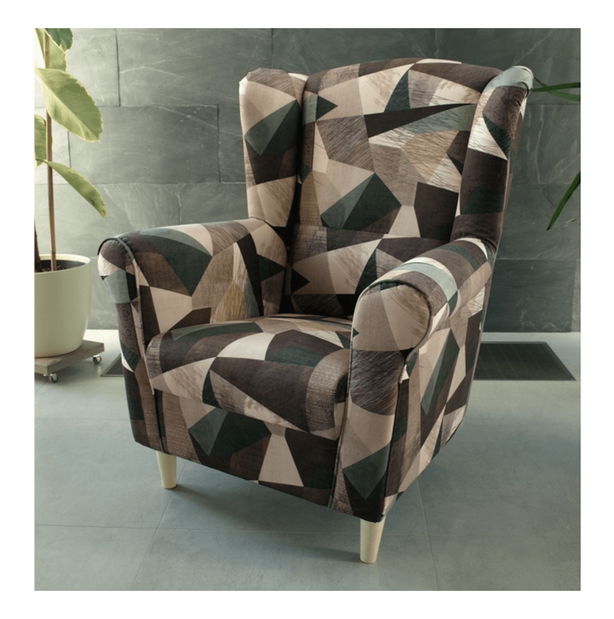 Fotel Charlie (Holm barnászöld minta)