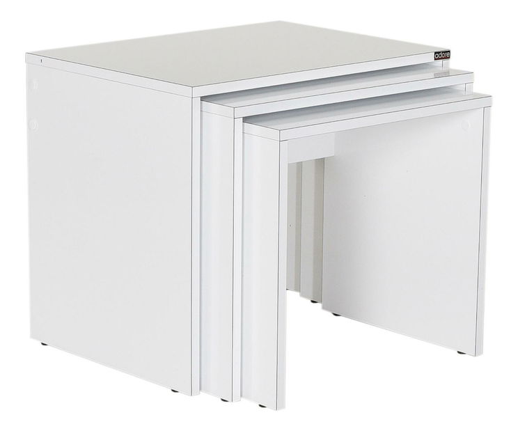 Set 3buc. măsuțe cafea Losuku 2 (alb) 