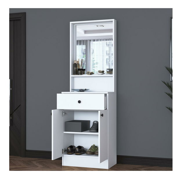 Mobilier hol Pixie 6 (alb) (cu oglindă)