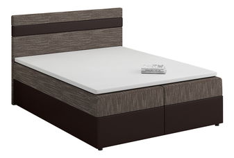 Bračni krevet  Boxspring 180x200 cm Mimosa Comfort (smeđi melir + tamnosmeđa) (s podnicom i madracem)
