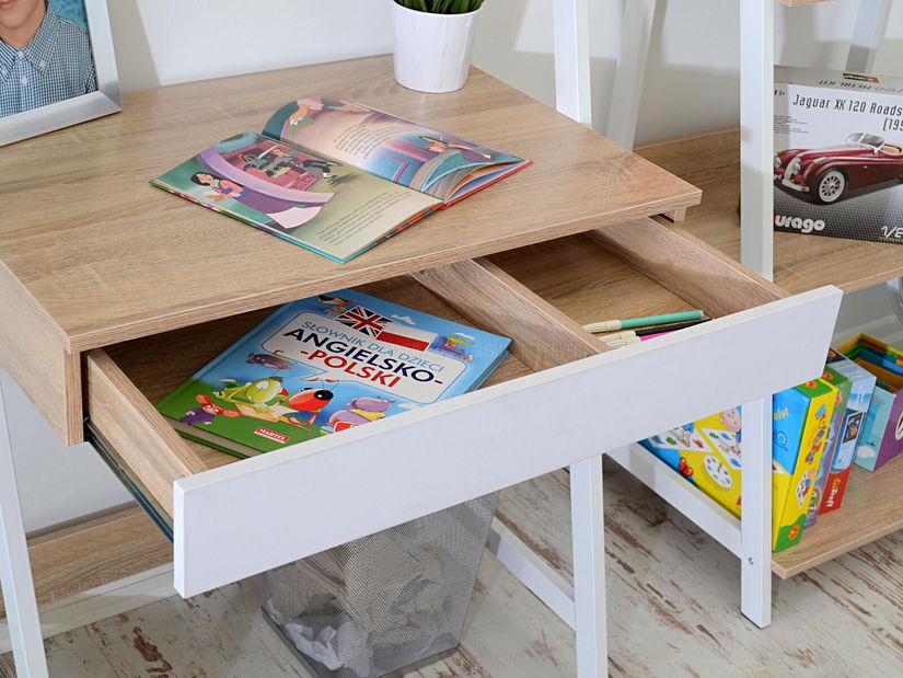 PC asztal Dylen (tölgy + fehér)