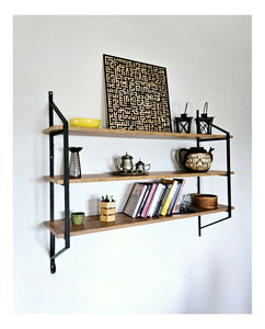 Polica Kulibo 2 (crna + atlantski bor)