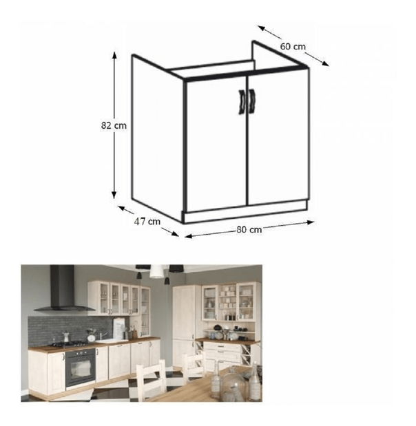 Dulap inferior de bucătărie sub chiuvetă Regnar D80Z