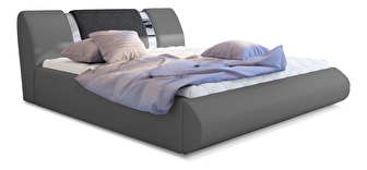 Bračni krevet 160 cm Fabio (siva + tamnosiva) (s podnicom i prostorom za odlaganje)