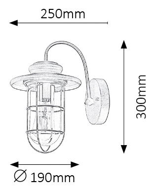 Vonkajšie svietidlo Pavia 8069 (matná čierna + priehľadné sklo)