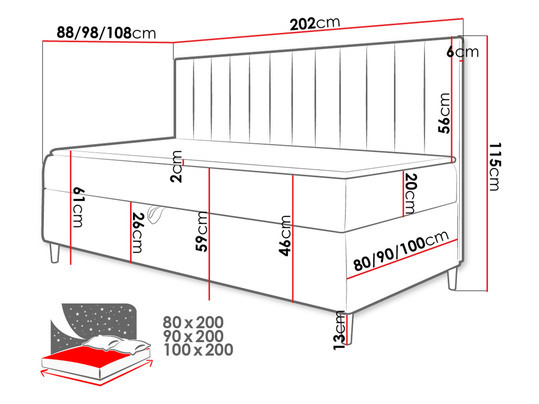 Jednolôžková posteľ 80 Kazmir 2 (biela + tyrkysová ) (s roštom, matracom a úl. priestorom)