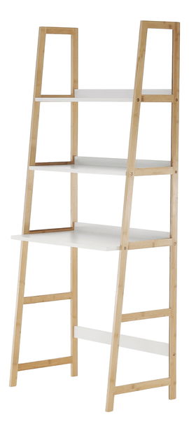 Regál Keon 4 (biela + prírodná)