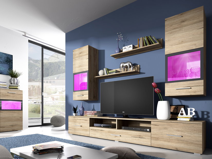 Obývacia stena Sapphire Typ 09 (dub san remo) *výpredaj