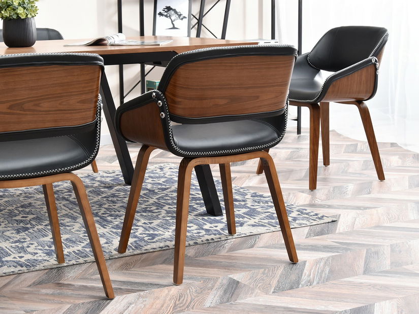 Stolička Noughat (orech tmavý + chrómová)