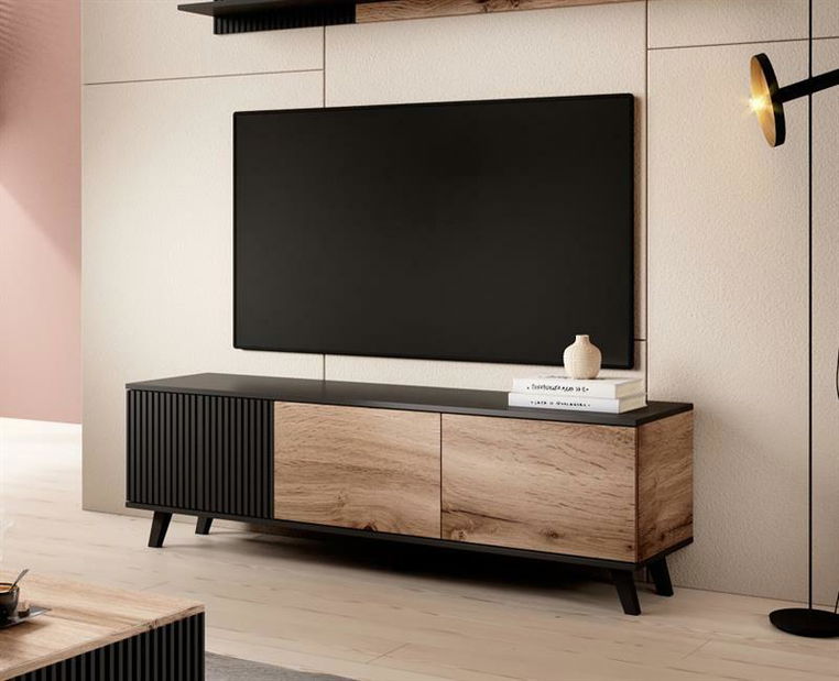 TV asztal Ranae RTV1 (wotan tölgy + fekete)