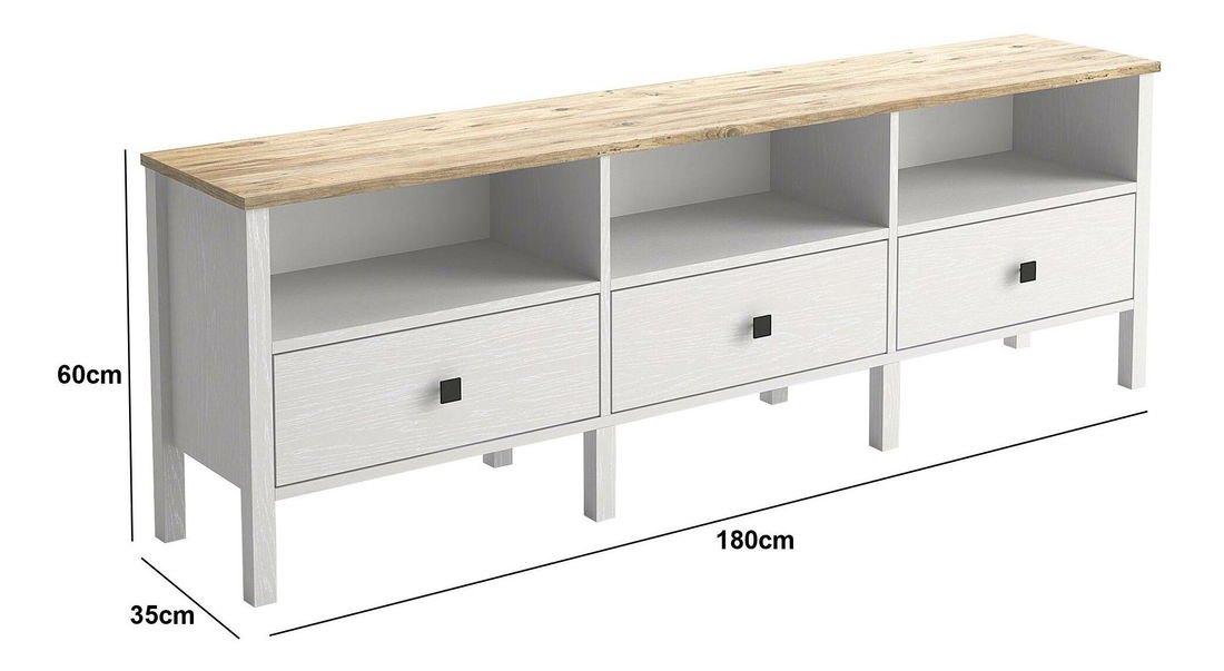 Masă TV/Dulap Franc 36 (lemn alb)
