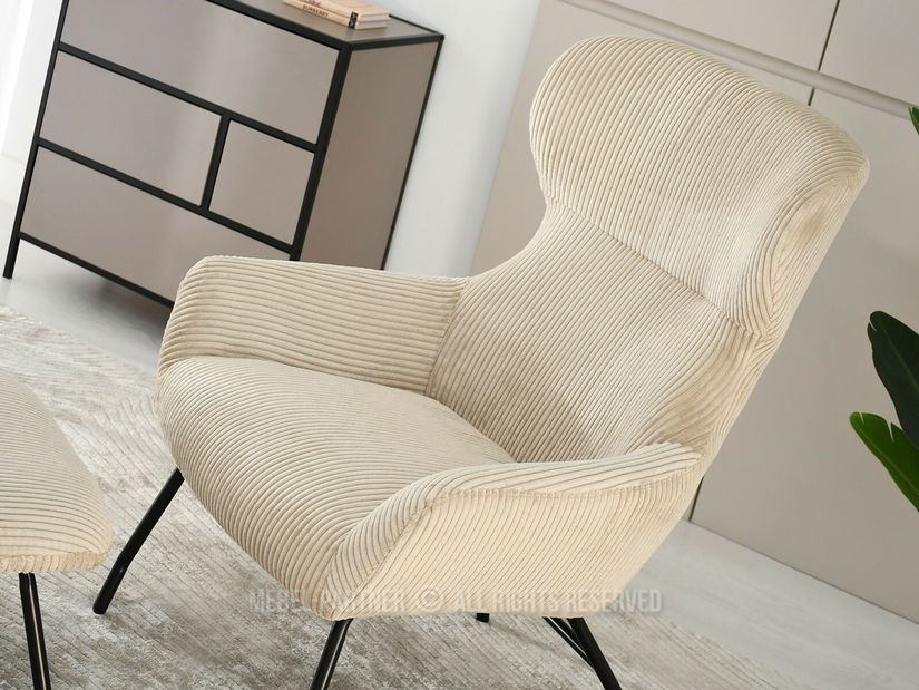 Fotoliu relax Condorin (nisipiu + negru) (cu suport)