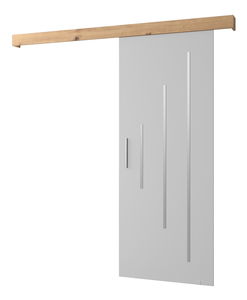 Klizna vrata 90 cm Sharlene Y (bijela mat + hrast artisan + srebrna)