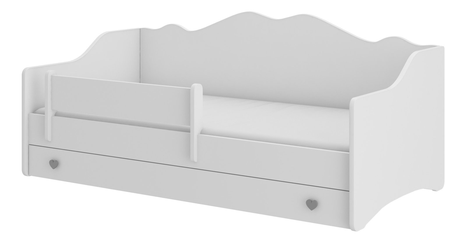 Detská posteľ 160x80 cm Ester I (s roštom a matracom) (biela + sivá)