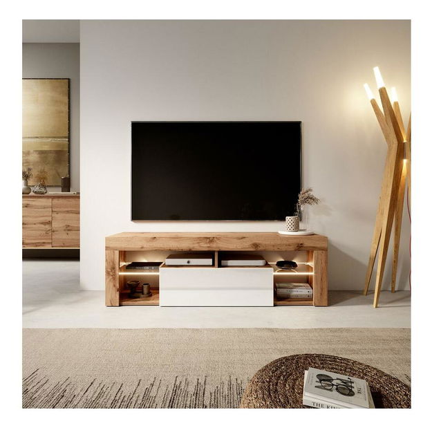 TV skrinka/stolík Bionca (dub lancelot + biela)