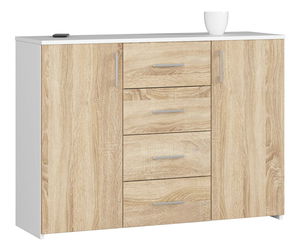 Komoda Kuerten (bijela + hrast sonoma)