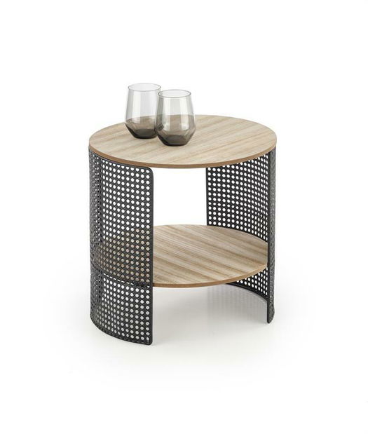 Dohányzóasztal Tran (természetes fa + fekete)