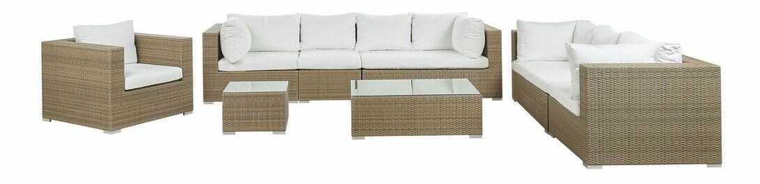 Zahradná sedacia súprava MAJESTO II (hnedá + krémová) (pre 8 osôb)
