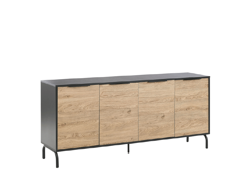 Skrinka ALERK (čierna + svetlé drevo)