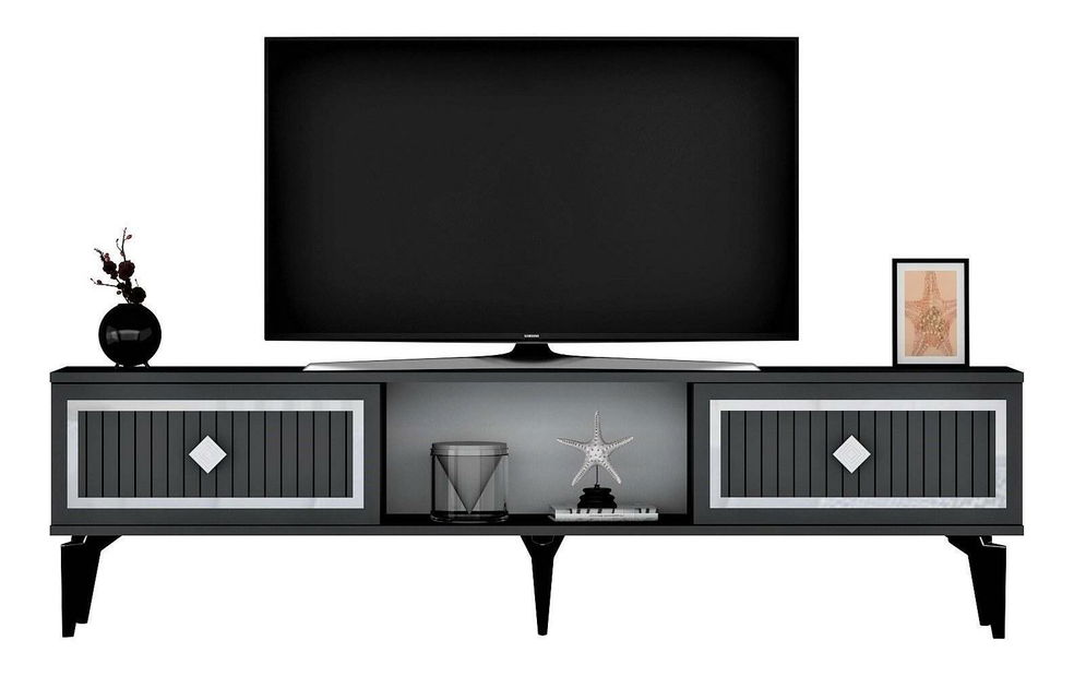 Masă TV/Dulap Kututa 2 (antracit + argintiu) 