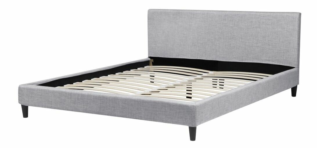 Manželská posteľ 180 cm FUTTI (s roštom a LED osvetlením) (sivá)