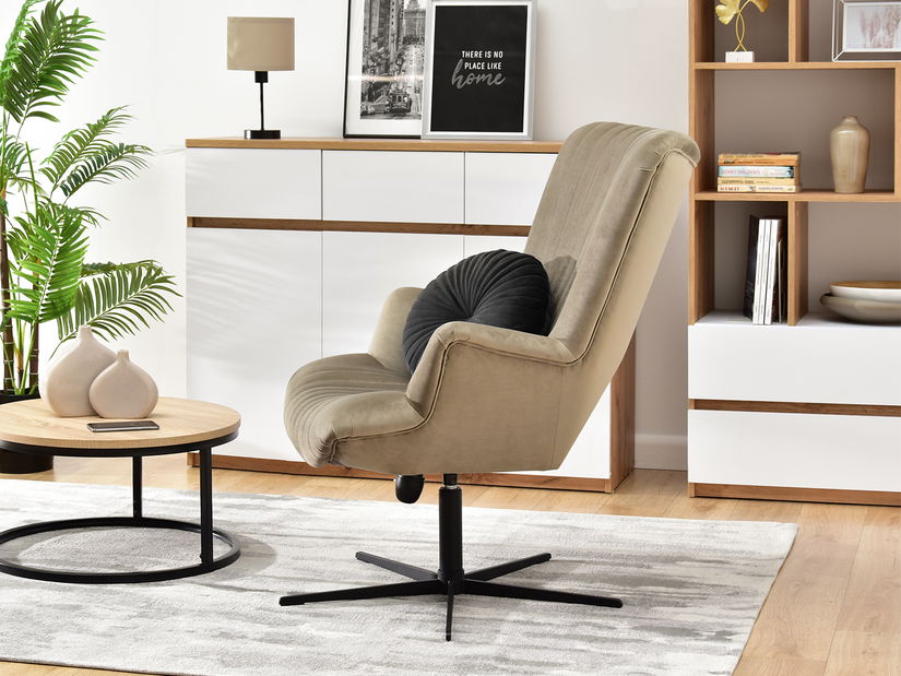 Relaxačné kreslo Elesenta (piesková + čierna)