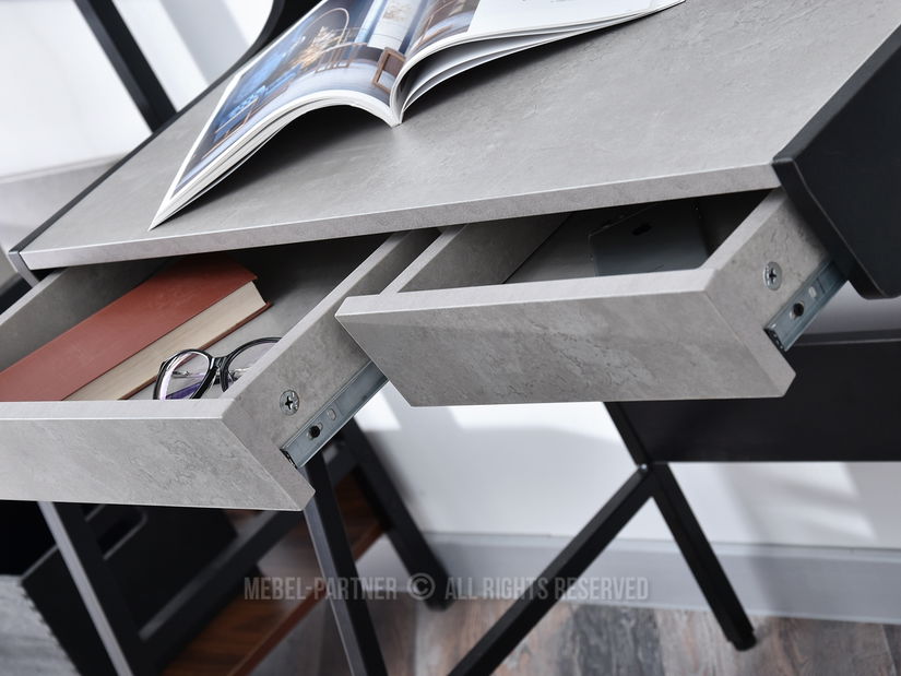 PC asztal Borge (beton + fekete)