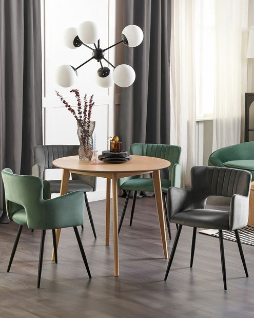 Set 2 buc scaune sufragerie Shelba (gri închis) 