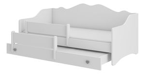 Széthúzható gyerekágy 160x80 cm Ester II (ágyráccsal és matraccal) (fehér + szürke)