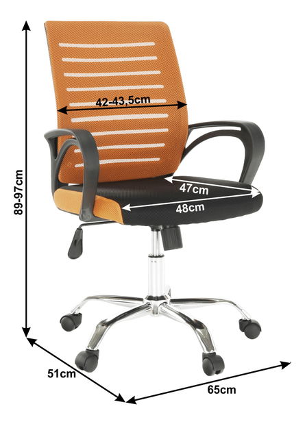 Kancelárska stolička Linima (oranžová + čierna)