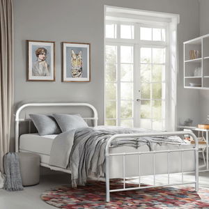 Pat metalic 120 cm Pavot (alb) (cu somieră)