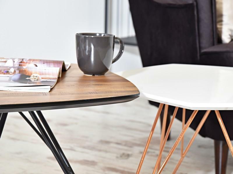 Dohányzóasztal Petal Zest Xl (dió + fekete)