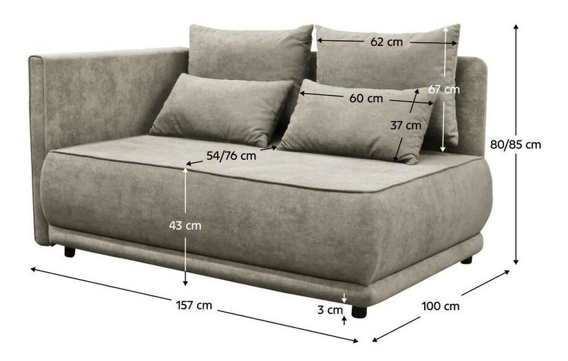 Sofa Lestat (bež-siva taupe) (L)
