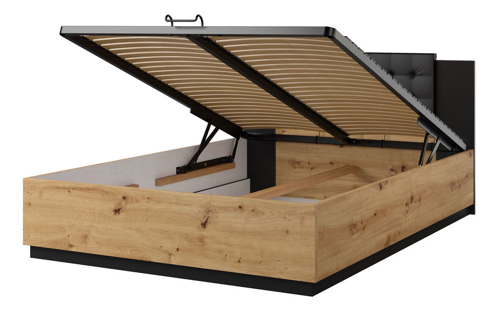 Bračni krevet 140 cm Signat (s prostorom za odlaganje) (hrast artisan)