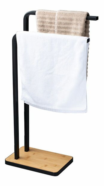 Suport prosoape MABAV (metal negru + bambus)