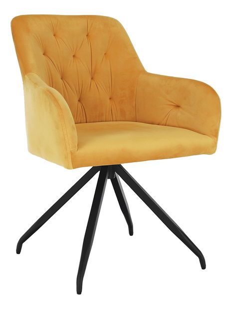 Dizajnové otočné kreslo Vavien (horčicová)